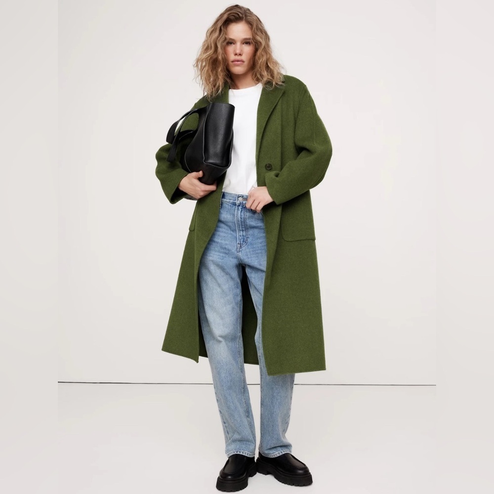 NWT! Banana Republic Leafy Green Oversized Double-Faced Top Coat - Size XL 🎺